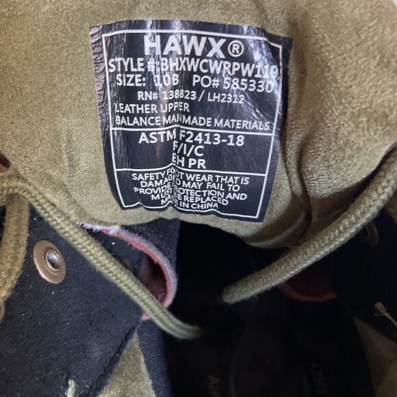 HAWX Waterproof Composite Toe Leather Work Boots Men’s 10B NWOT - Picture 6 of 10